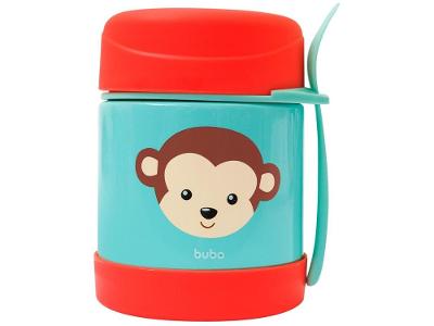 Pote Térmico Infantil Buba Animal Fun Macaco 320ml com Colher