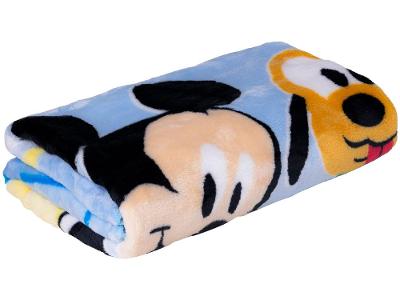 Cobertor Infantil de Berço Jolitex Microfibra Raschel Plus Mickey Azul