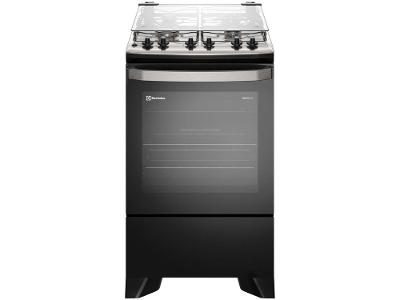 Fogão 4 Bocas Electrolux Preto com Timer VaporBake FE4TP