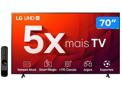 Smart TV 70” 4K UHD LED LG 70UR8750 Wi-Fi Bluetooth Alexa 3 HDMI IA