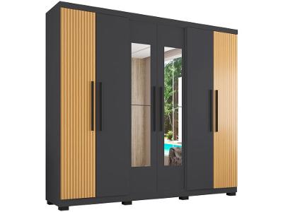 Guarda-roupa Casal com Espelho 6 Portas 4 Gavetas Araplac Braga