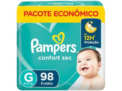 Fralda Pampers ConfortSec Tam. G 9 a 13Kg 98 Unidades