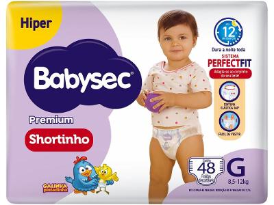 Fralda Shortinho BabySec Premium Galinha Pintadinha G 8,5 a 12kg 48 Unidades