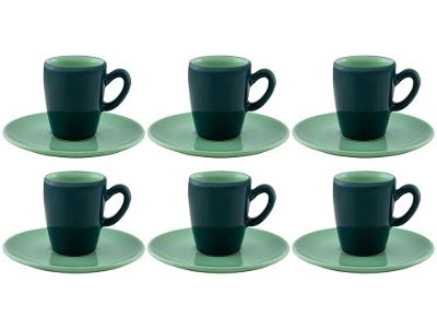 Jogo de Xícaras de Café de Porcelana 75ml Oxford Complementos Espresso 6 Peças