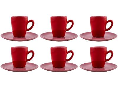 Jogo de Xícaras de Café de Porcelana 75ml Oxford Complementos Espresso 6 Peças