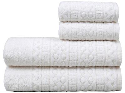 Jogo de Toalhas de Banho Atlântica 100% Algodão Sofisticata Cosmopolitan Off White 4 Peças