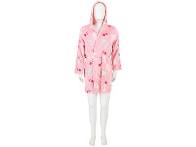 Roupão de Inverno Infantil de Microfibra Atlântica Sofisticata Kids Rosa com Capuz