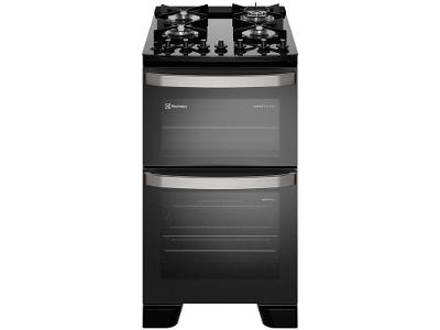 Fogão 4 Bocas Electrolux Preto Mesa de Vidro com Timer VaporBake FE4DP