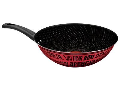 Frigideira Antiaderente Wok Rochedo de Alumínio Viva Sabores 9295306138 Rosa e Preto Rosa e Preto