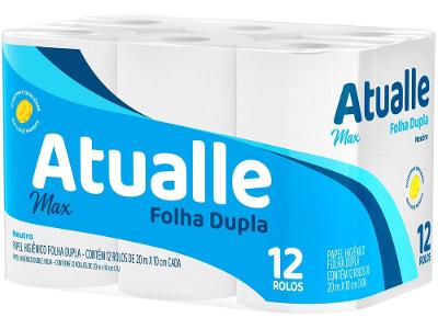 Papel Higiênico Folha Dupla Mili Atualle Max 12 Rolos 20m