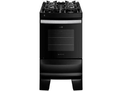 Fogão 4 Bocas Atlas Preto Mesa Vidro Glass Agile UP