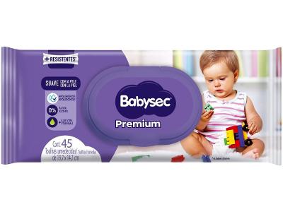 Toalha Umedecida Babysec Premium 45 Unidades