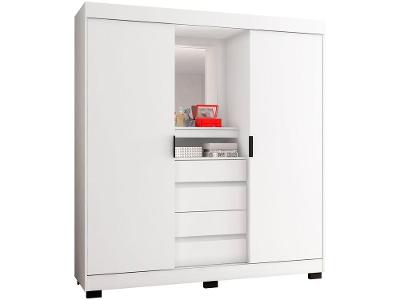 Guarda-roupa Casal com Espelho 2 Portas de Correr 4 Gavetas Araplac Sintra CAP24024
