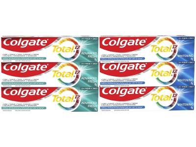 Creme Dental Colgate Total 12 Whitening + Advanced Fresh 90g Cada 6 Unidades