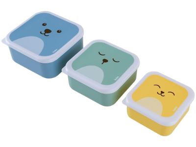 Jogo de Potes Buba com Tampa Quadrado Gumy 3 Peças