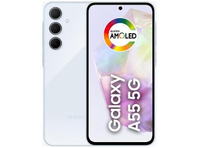 Smartphone Samsung Galaxy A55 128GB Azul Claro 5G 8GB RAM 6,6" Câm. Tripla + Selfie 32MP Dual Chip