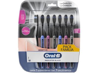 Escova de Dente Oral-B Indicator Black 7 Unidades