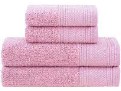 Jogo de Toalhas Buddemeyer 100% Algodão Novita Extra Soft Jacquard Felpa Rosa 4 Peças