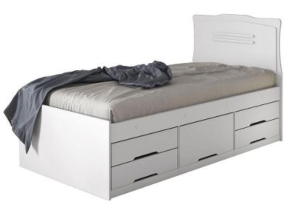 Cama de Solteiro Conquista Móveis Julia Branco