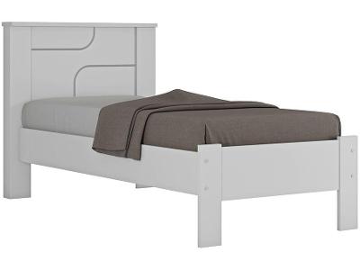 Cama de Solteiro Conquista Móveis Pérola Branco