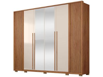 Guarda-roupa Casal com Espelho 6 Portas 6 Gavetas Caemmun Rufius Lux