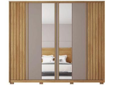 Guarda-roupa Casal com Espelho 6 Portas 4 Gavetas Caemmun Apollo