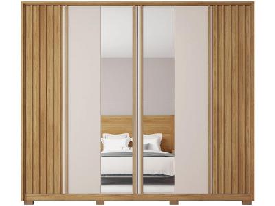Guarda-roupa Casal com Espelho 6 Portas 4 Gavetas Caemmun Apollo