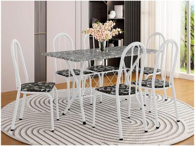 Mesa de Jantar 6 Cadeiras Retangular Branca Artefamol Ravena
