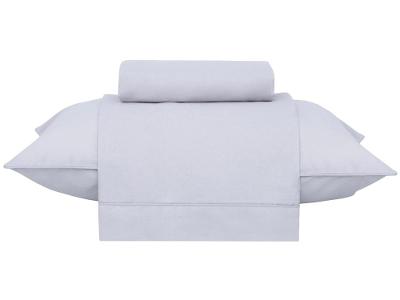 Jogo de Cama Solteiro 100% Algodão Buddemeyer 180 Fios Basic Percalle Cinza 3 Peças