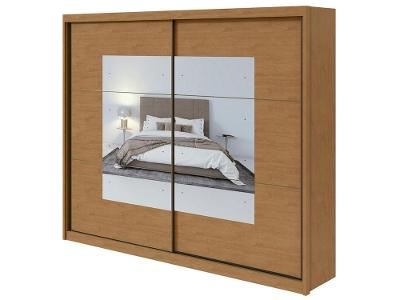 Guarda-roupa Casal com Espelho 2 Portas de Correr 6 Gavetas Caemmun Toronto