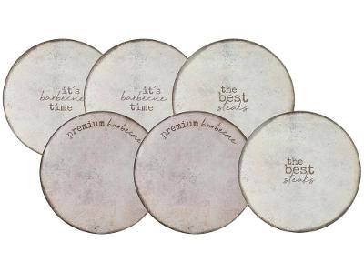 Jogo de Pratos de Porcelana Redondo Rasos Marrom Rústico para Churrasco Tramontina 6 Peças