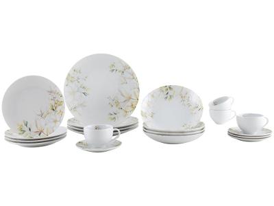 Aparelho de Jantar e Chá 20 Peças Tramontina Redondo de Porcelana Branco Magnólia 96589034