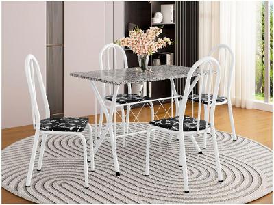 Mesa de Jantar 4 Cadeiras Retangular Branca Artefamol Ravena