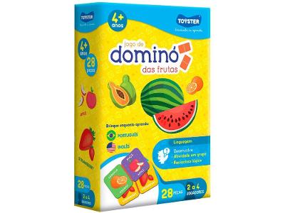 Jogo de Dominó Frutas Toyster Brinquedos 28 Peças 