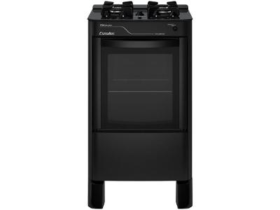 Fogão 4 Bocas de Mesa Esmaltec Preto Mesa de Vidro Pérola Glass 4115