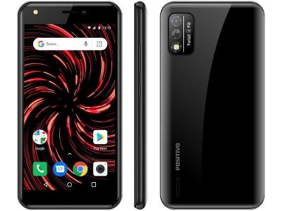 Smartphone Positivo Twist 4 Fit 32GB Preto 3G Quad-Core 1GB RAM Tela 5” Câm. 8MP + Selfie 5MP