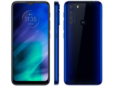 Smartphone Motorola One Fusion 128GB Azul Safira - 4GB RAM Tela 6,5” Câm. Quádrupla + Selfie 8MP