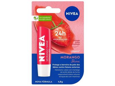 Protetor Labial Hidratante Nivea Morango Shine 4,8g