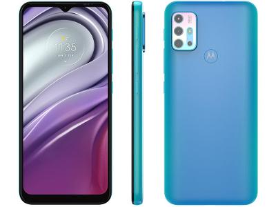 Smartphone Motorola Moto G20 128GB Azul 4G 4GB RAM Tela 6,5” Câm. Quadrupla + Câm Selfie 13MP