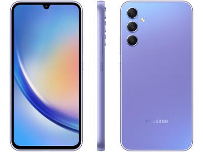 Smartphone Samsung Galaxy A34 128GB Violeta 5G Octa-Core 6GB RAM 6,6" Câm. Tripla + Selfie 13MP Dual Chip