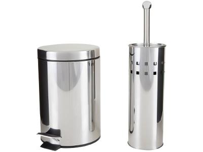 Kit Lixeira Inox para Banheiro com Pedal