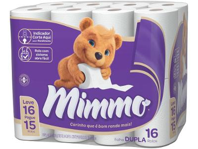 Papel Higiênico Folha Dupla Mimmo 16 Rolos