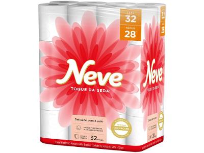 Papel Higiênico Folha Dupla Neve Toque de Seda 32 Rolos 30m