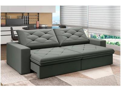 Sofá 4 Lugares Retrátil Reclinável Suede Veludo Premier Flexforma Estofados