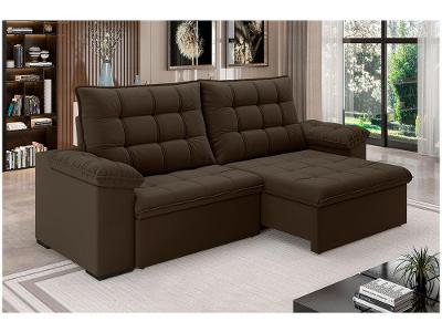 Sofá 4 Lugares Retrátil Reclinável Suede Veludo Dallas Flexforma Estofados