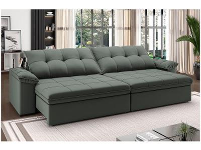Sofá 4 Lugares Retrátil Reclinável Suede Veludo Triiton Flexforma Estofados