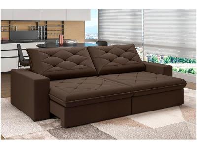 Sofá 4 Lugares Retrátil Reclinável Suede Veludo Premier Flexforma Estofados