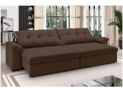 Sofá 4 Lugares Retrátil Reclinável Suede Veludo Triiton Flexforma Estofados