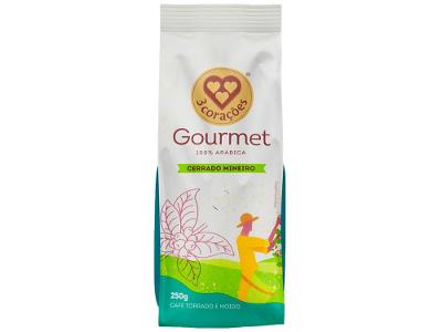 Café Moído Gourmet 3 Corações 100% Arábica Cerrado Mineiro 250g