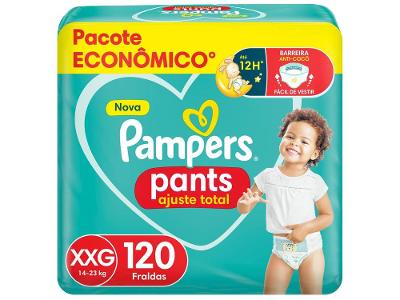 Fralda Calça Pampers Ajuste Total Tam. XXG 14 a 23Kg 2 Pacotes com 60 Unidades Cada